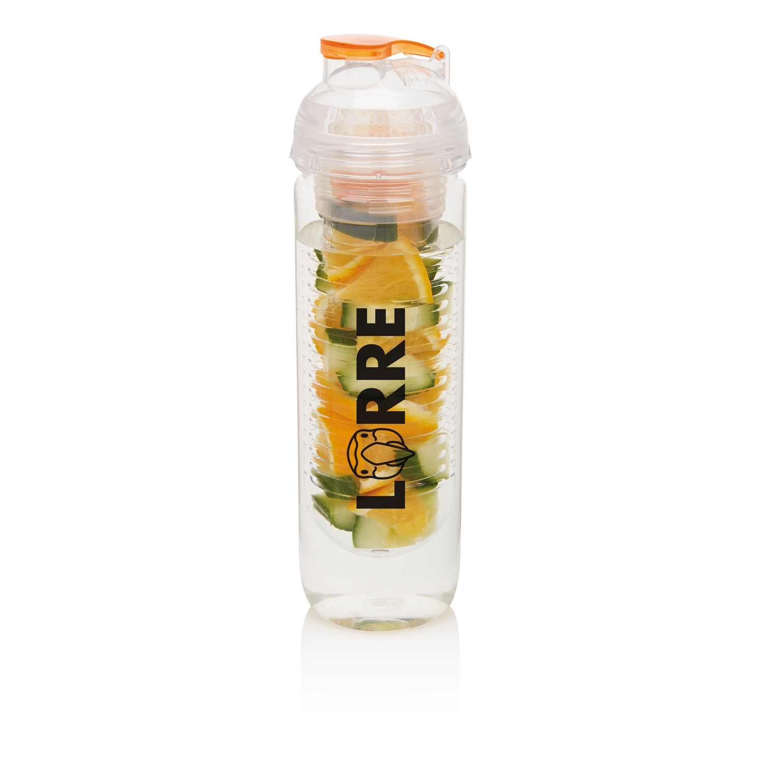Бутылка для воды с контейнером для фруктов, 500 мл, оранжевый, tritan; as