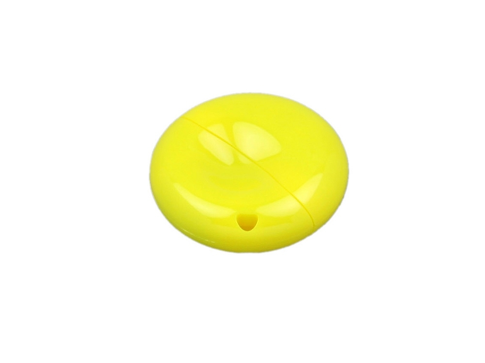 USB 2.0- флешка промо на 64 Гб круглой формы, желтый, пластик