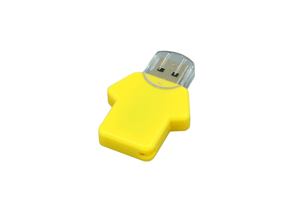 USB 2.0- флешка на 8 Гб в виде футболки, желтый, пластик