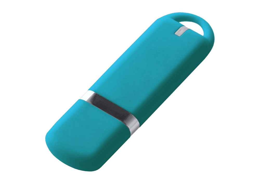 USB 2.0- флешка на 8 Гб, soft-touch, голубой, soft touch