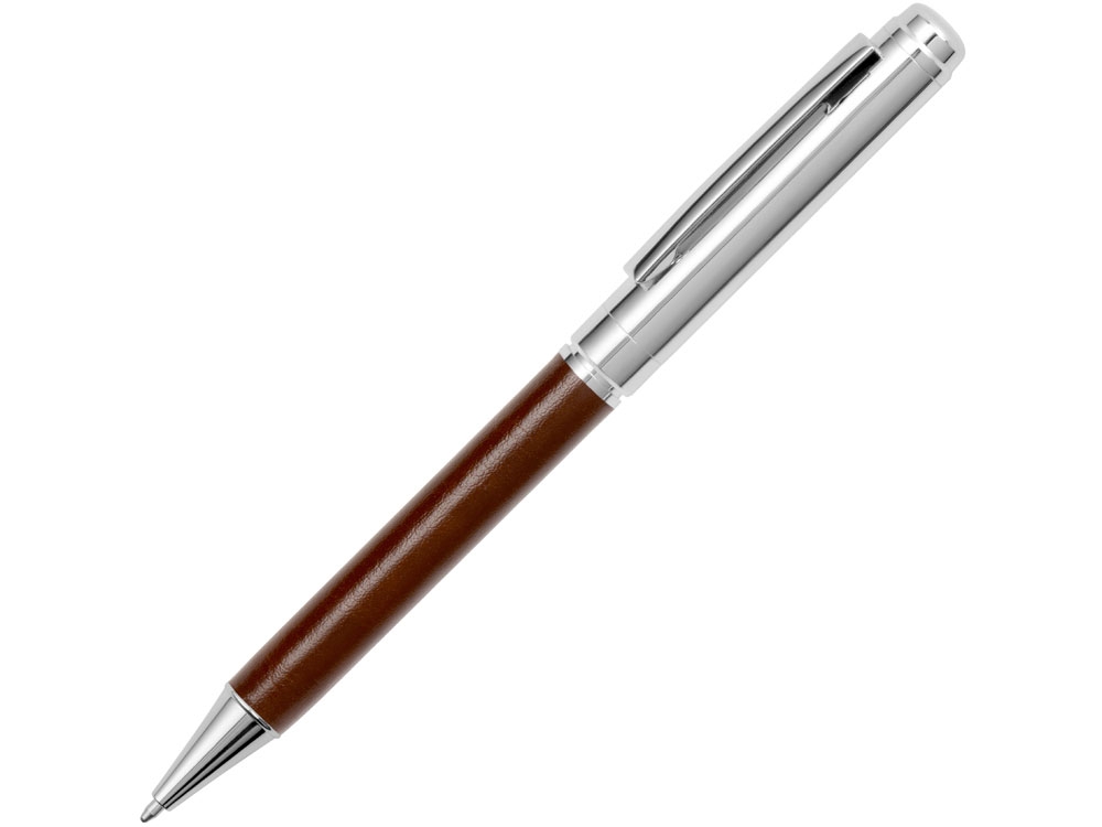 Бизнес-блокнот А5 с клапаном «Fabrizio» с ручкой, коричневый, серебристый, кожзам