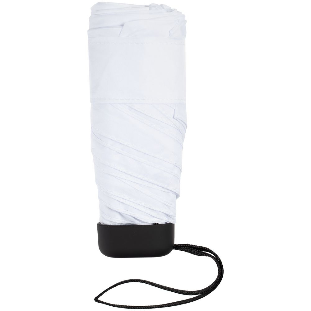 Зонт складной Five, белый, белый, купол - эпонж, алюминий, 190t; футляр - эва; ручка - пластик; спицы - металл