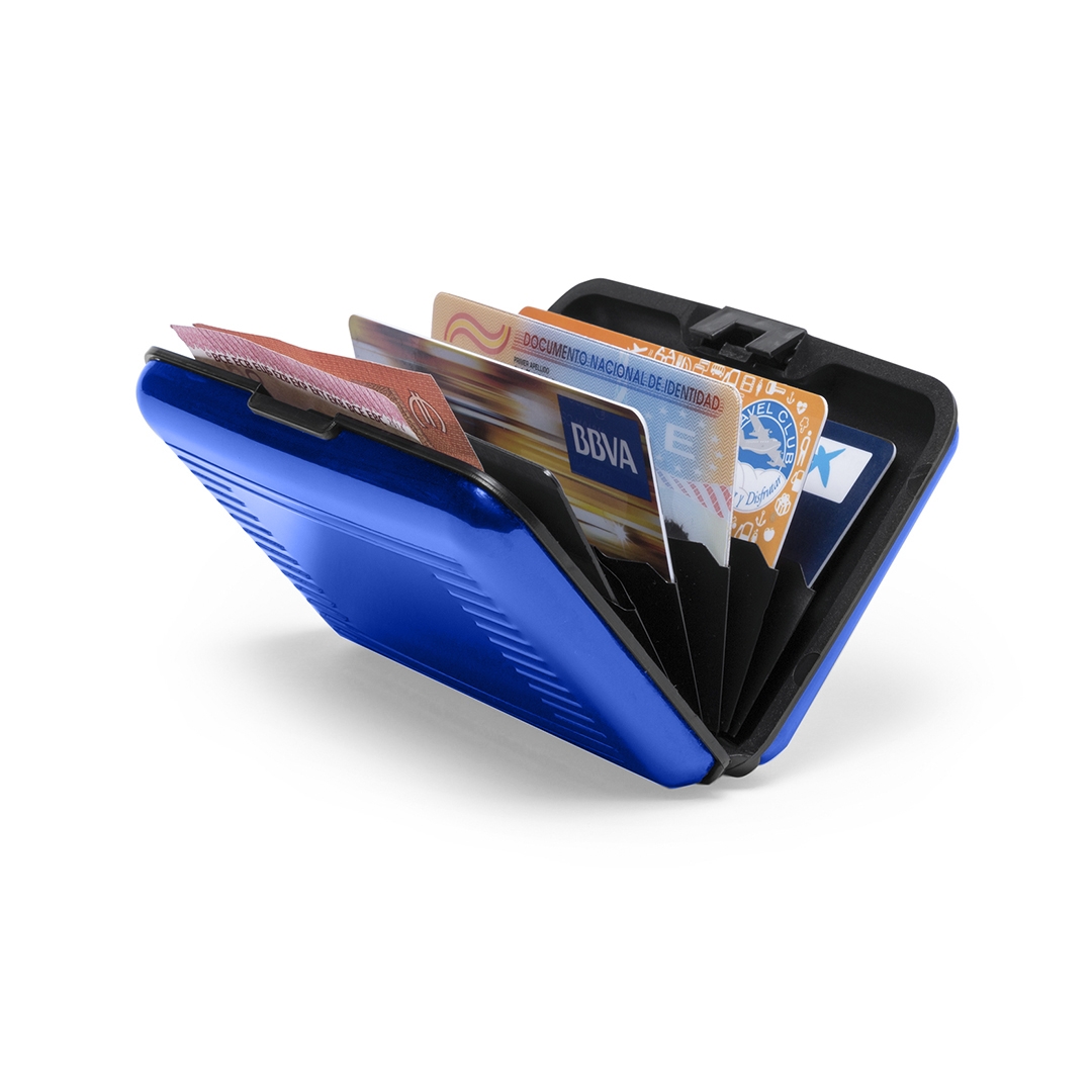 Футляр "Trust" для банковских карт и визиток с RFID - защитой, синий, металл