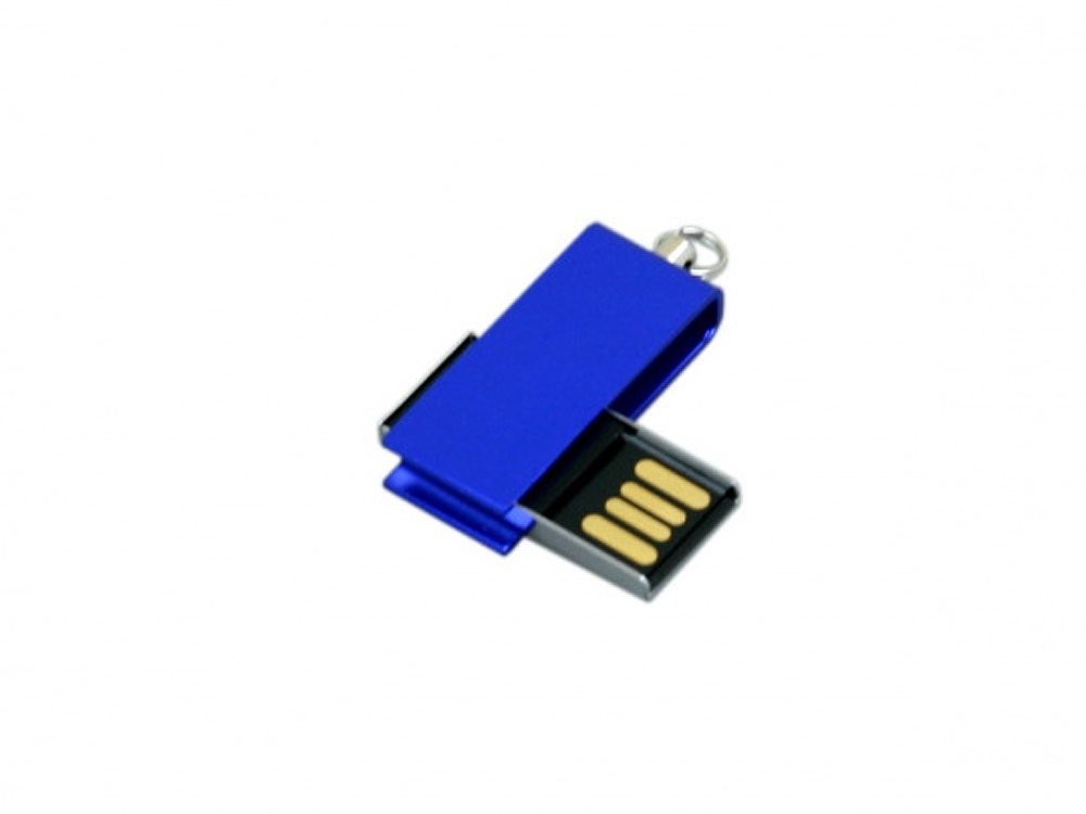 USB 2.0- флешка мини на 64 Гб с мини чипом в цветном корпусе, синий, металл