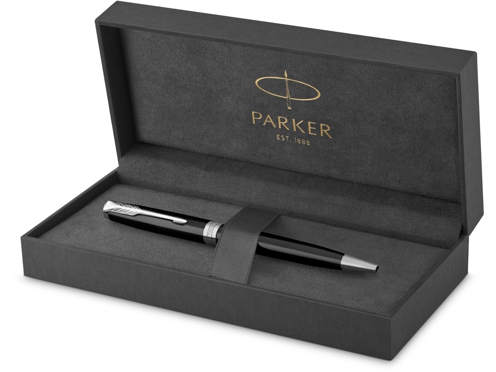 Ручка шариковая Parker «Sonnet Core Black Lacquer CT», черный, серебристый, металл