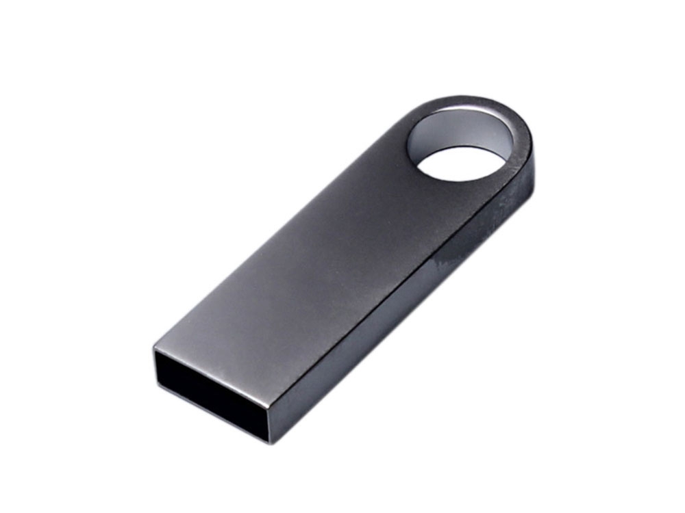 USB 2.0-флешка на 512 Мбайт с мини чипом и круглым отверстием, серебристый, металл