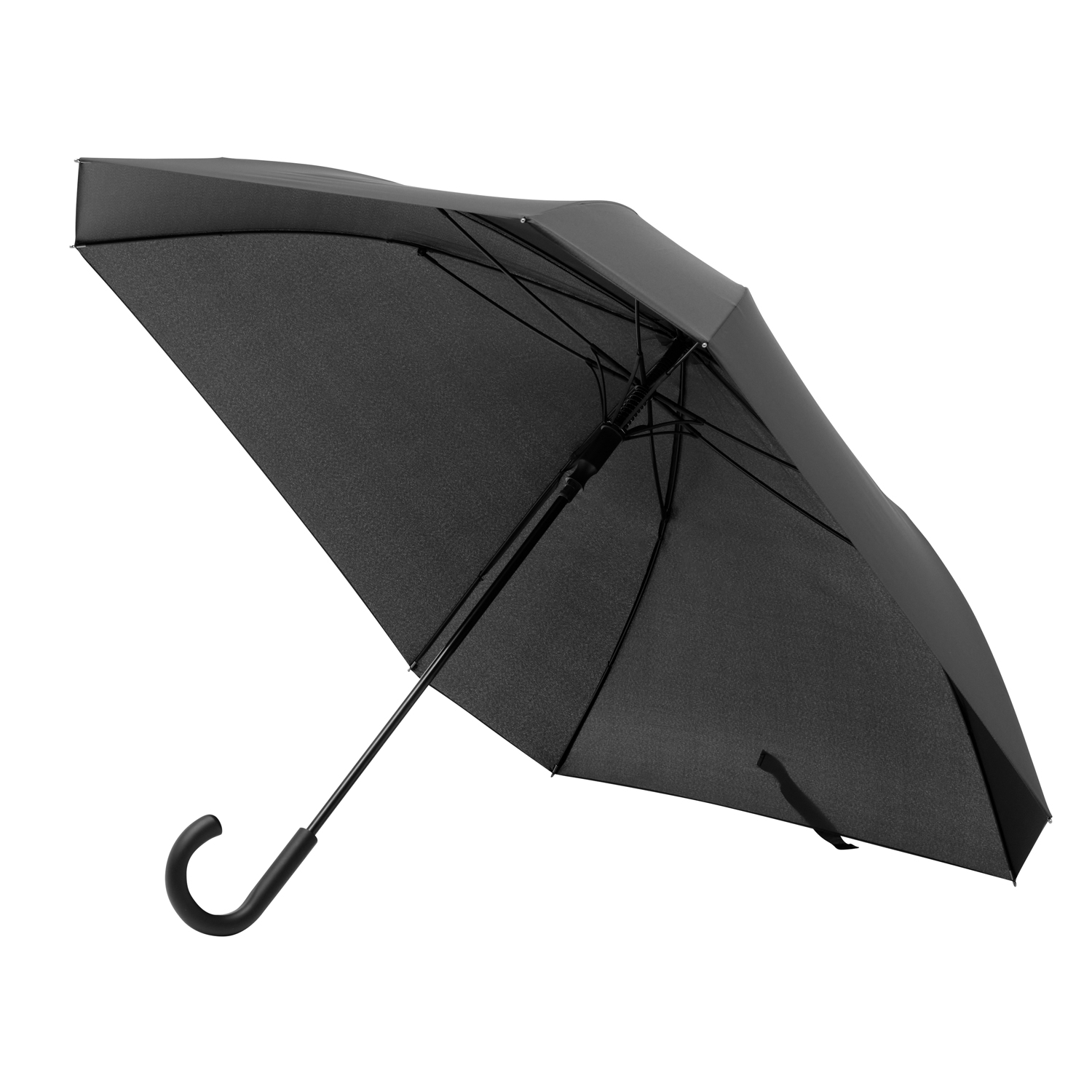 Зонт-трость с квадратным куполом Mistral, черный, черный
