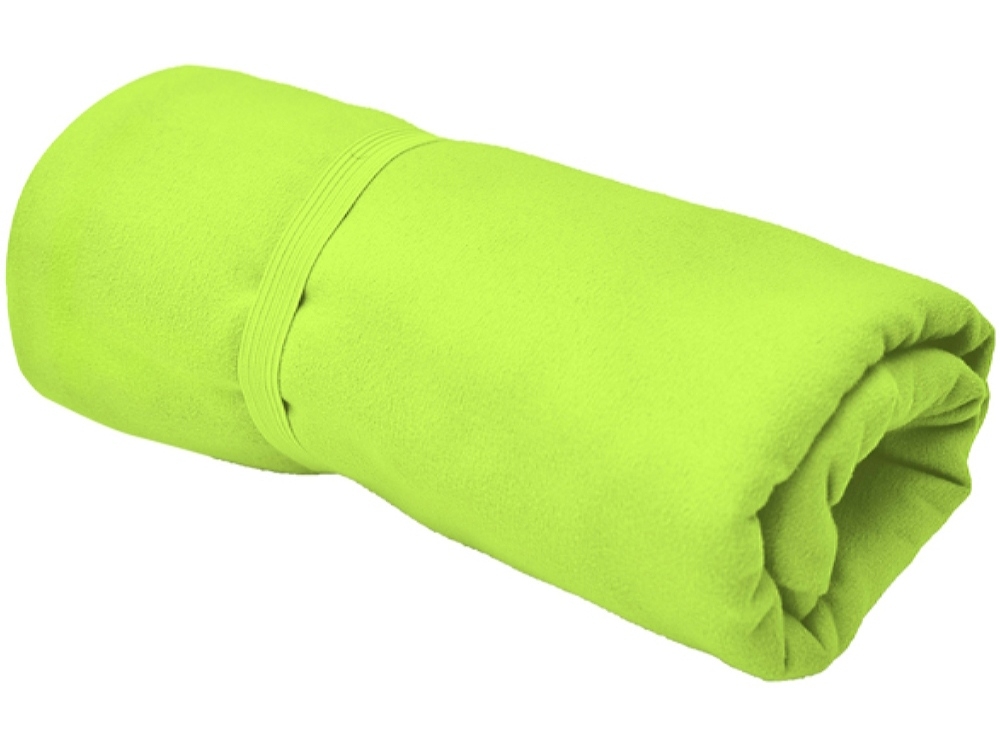 Спортивное полотенце CORK, зеленый, полиэстер, пластик