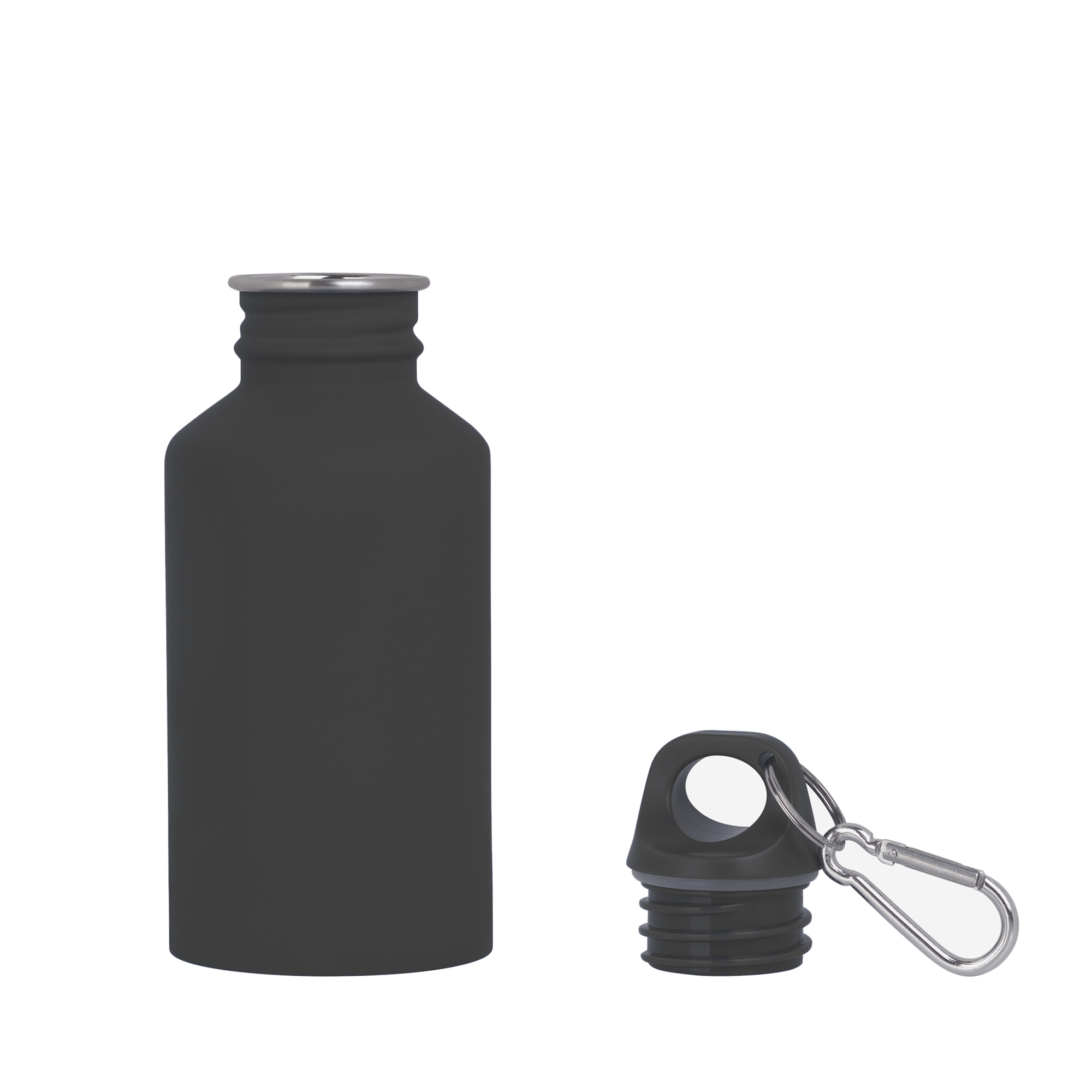 Бутылка для воды "Финиш", покрытие soft touch 500 мл, черный, нержавеющая сталь/soft touch/пластик
