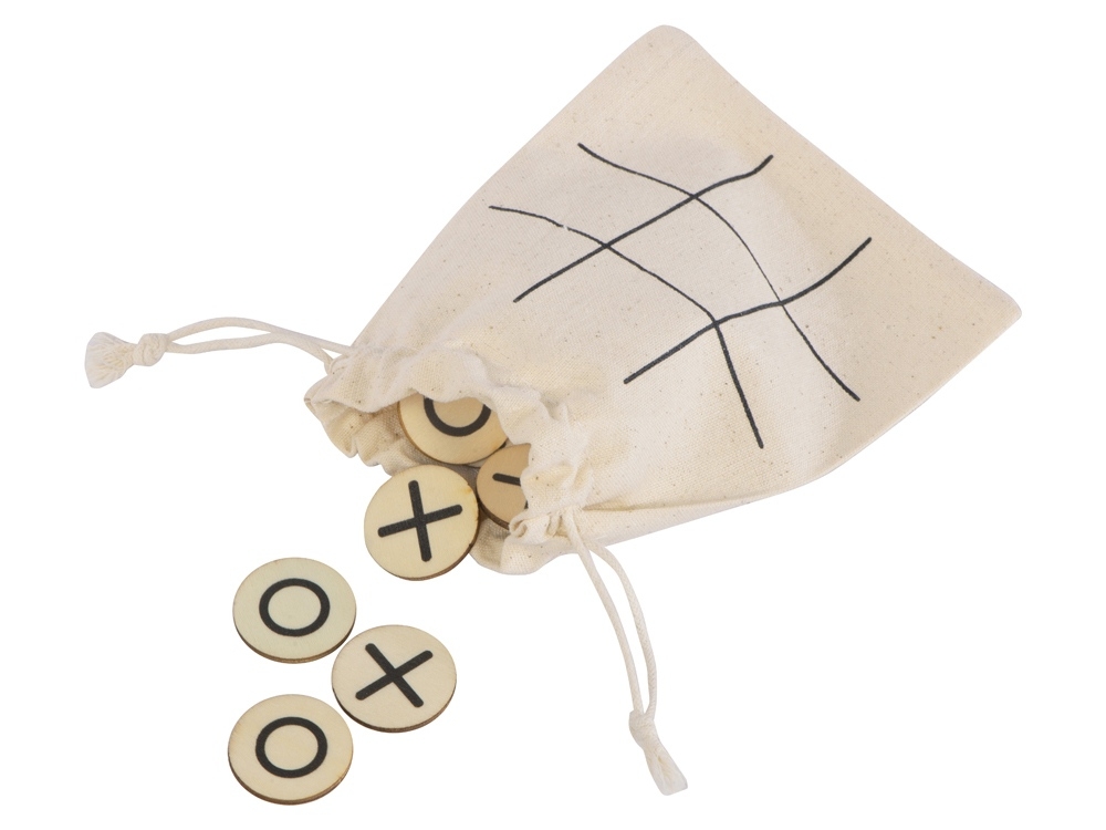 Деревянные крестики-нолики в мешочке «XO», коричневый