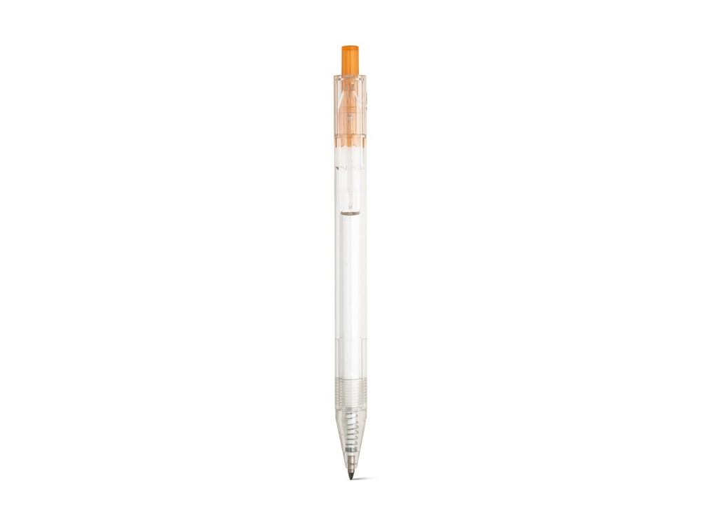 Ручка шариковая из переработанного PET «HARLAN», оранжевый, прозрачный, пластик