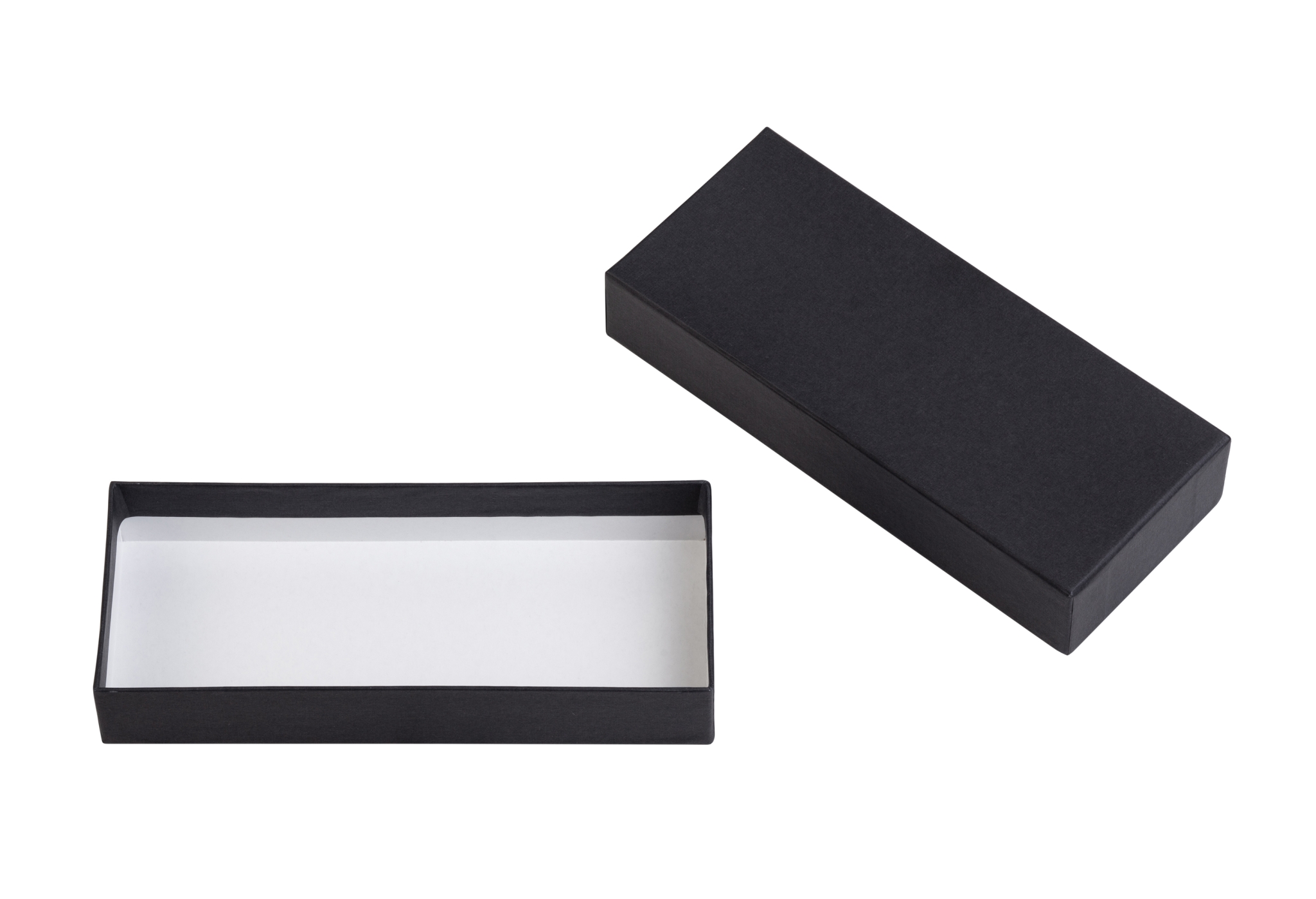 Подарочная коробка без ложемента (крышка-дно, 20,5 х 3,5 х 8,5 см), черный, картон