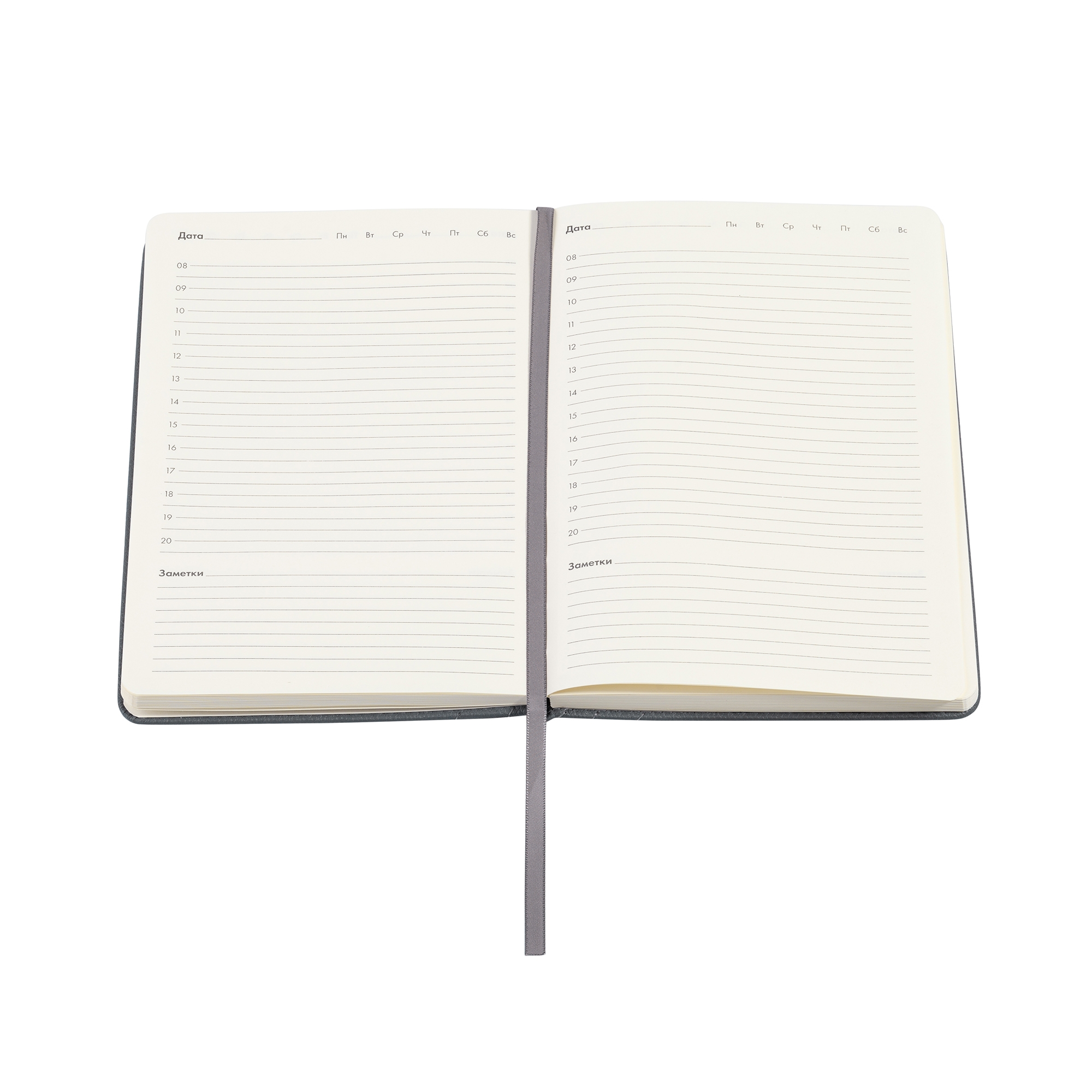 Ежедневник недатированный "Тоскана" с 3d-обложкой, А5, серый, кожзам