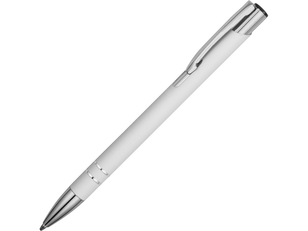 Ручка металлическая шариковая «Cork», белый, алюминий, резина