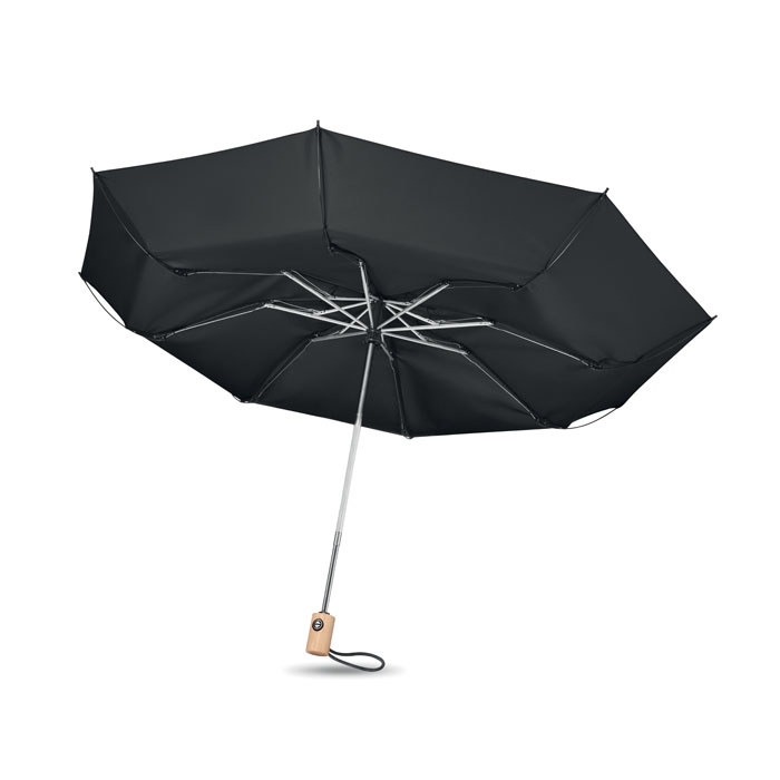 Зонт 23-дюймовый из RPET 190T, черный, rpet