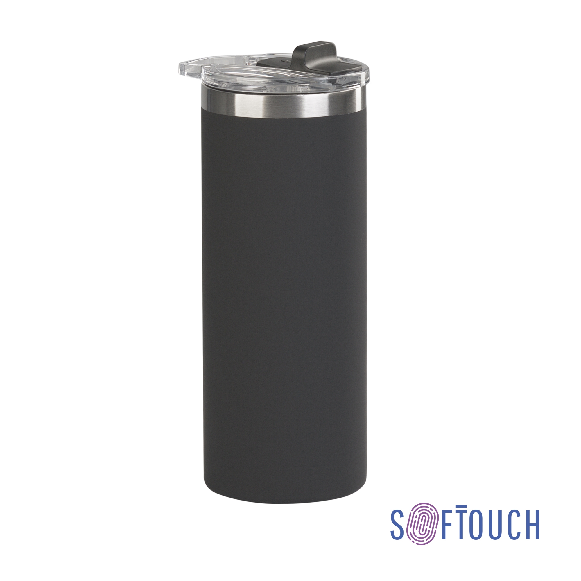 Термостакан "Хилтон" 480 мл, покрытие soft touch, черный, нержавеющая сталь/soft touch