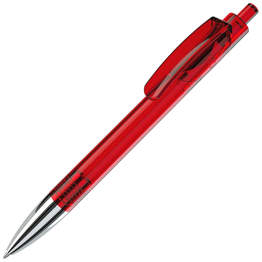 TRIS CHROME LX, ручка шариковая, прозрачный красный/хром, пластик, красный, серебристый, пластик