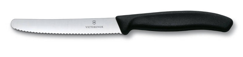 Нож столовый VICTORINOX SwissClassic, лезвие 11 см с волнистой кромкой, чёрный, черный, полипропилен