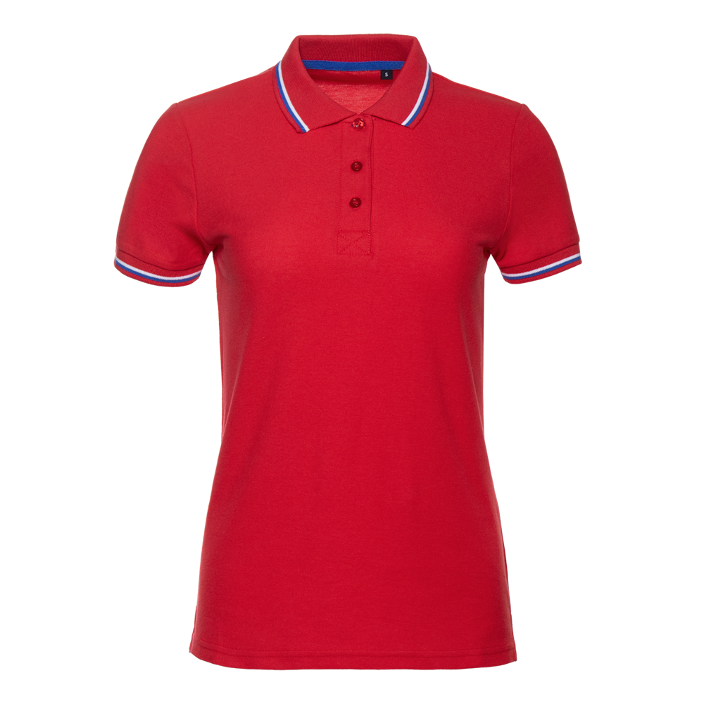 Рубашка поло женская STAN  триколор хлопок/полиэстер 185, 04WRUS, Красный, красный, 185 гр/м2, хлопок