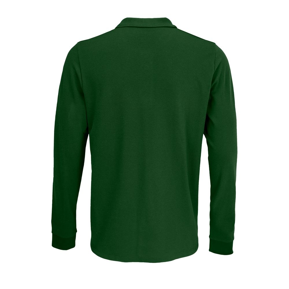 Рубашка поло с длинным рукавом Prime LSL, темно-зеленая, зеленый, полиэстер 65%; хлопок 35%, плотность 200 г/м²; пике