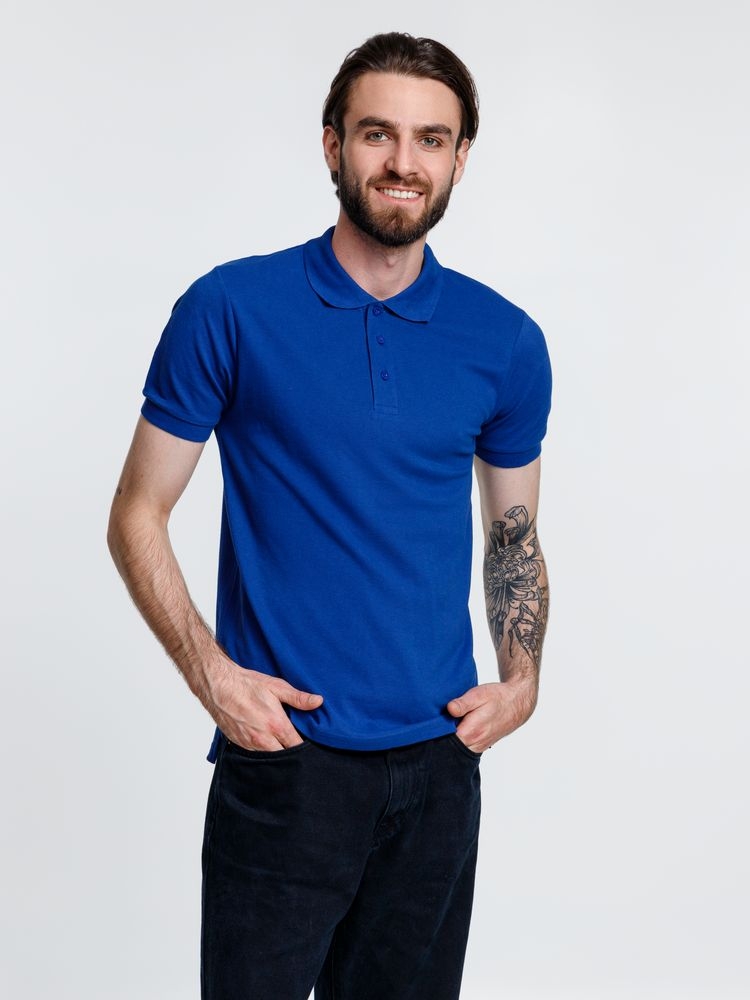 Рубашка поло мужская Adam, ярко-синяя, синий, хлопок