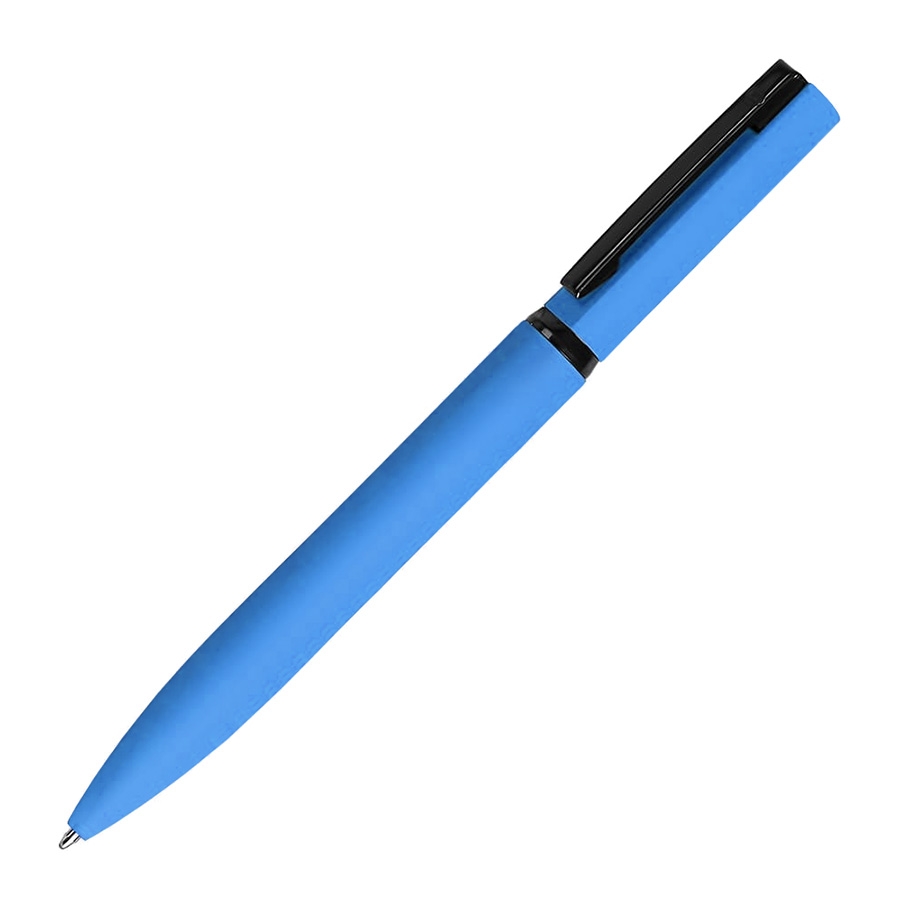 MIRROR BLACK, ручка шариковая, голубой, металл, софт- покрытие, голубой, латунь, софт-покрытие
