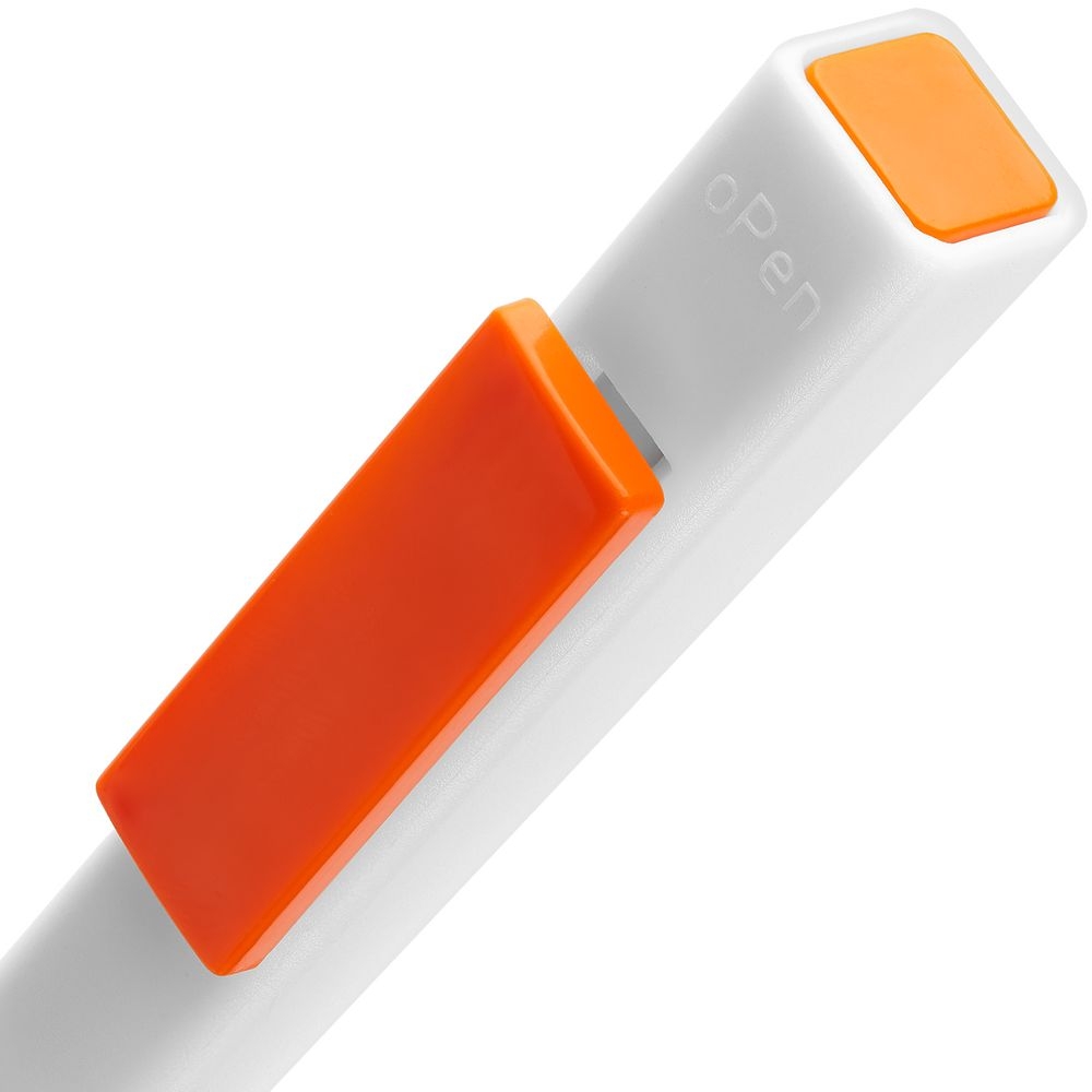 Ручка шариковая Swiper SQ, белая с оранжевым, белый, оранжевый