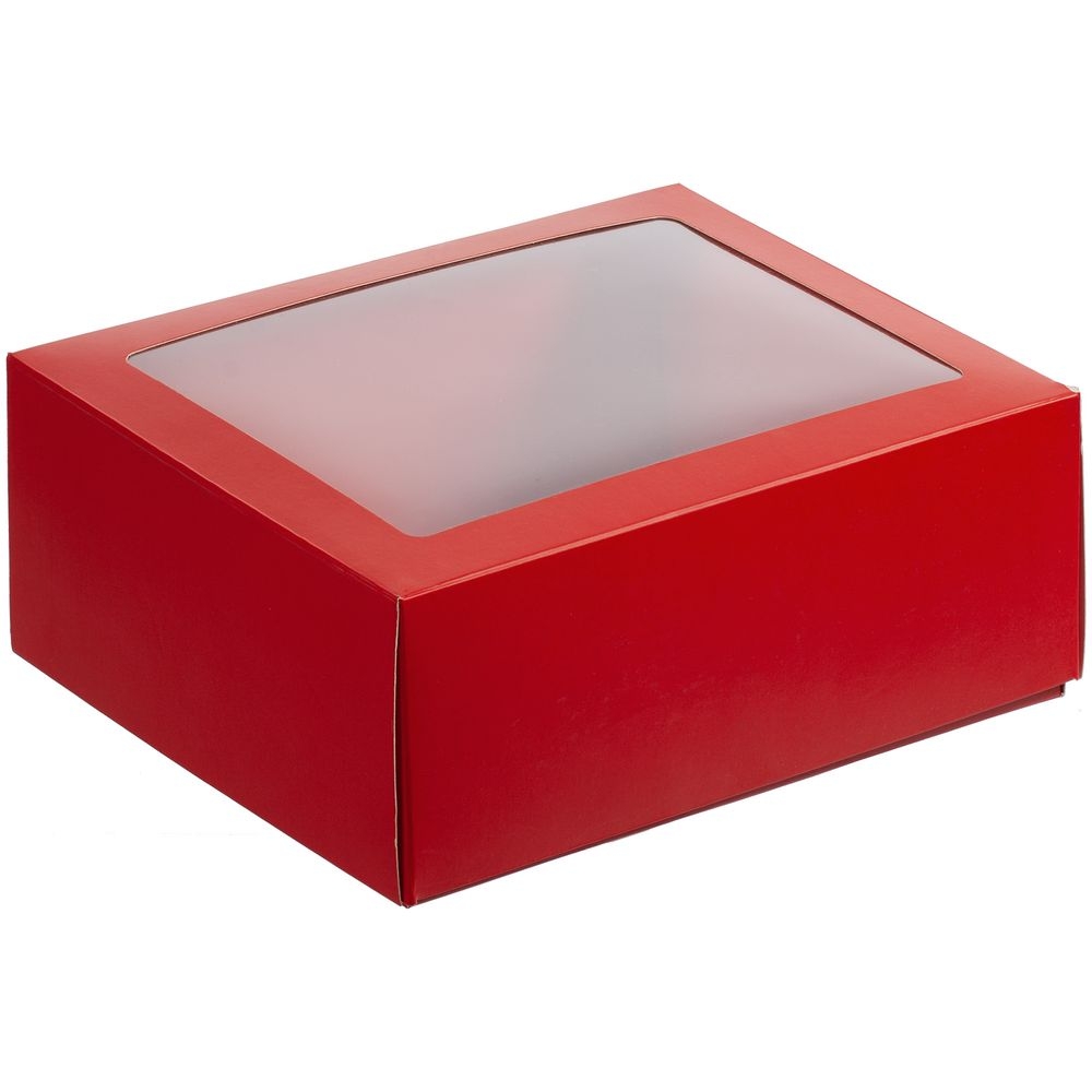 Коробка с окном InSight, красная, красный, картон; пвх