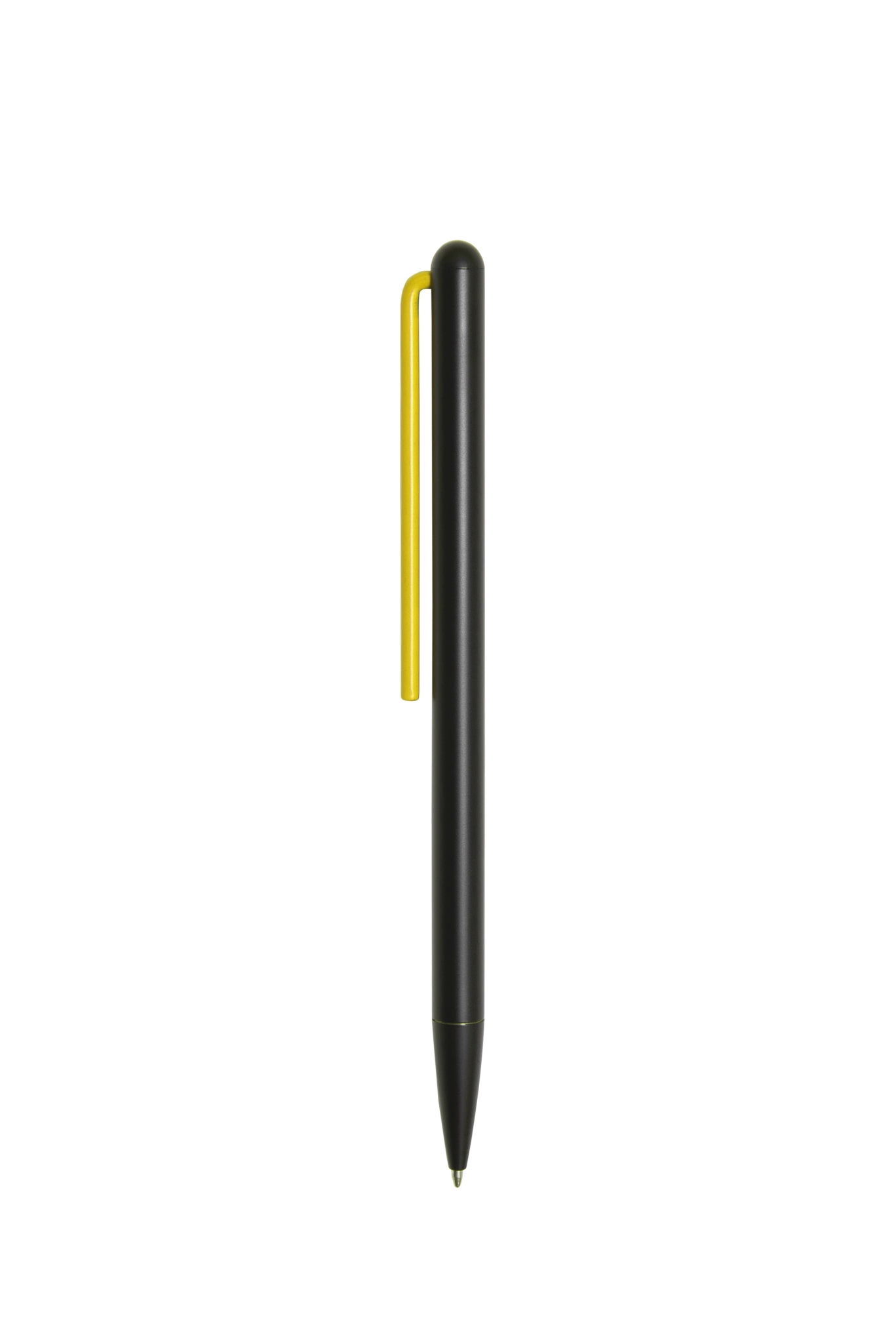 Шариковая ручка Pininfarina GrafeeX с желтым клипом в чехле из переработанной кожи, черный, алюминий