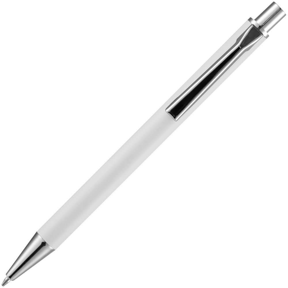 Ручка шариковая Lobby Soft Touch Chrome, белая, белый