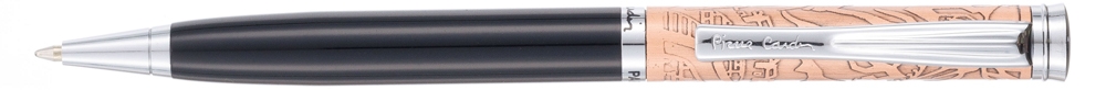 Ручка шариковая Pierre Cardin GAMME. Цвет - черный и медный. Упаковка Е или E-1, черный, латунь, нержавеющая сталь