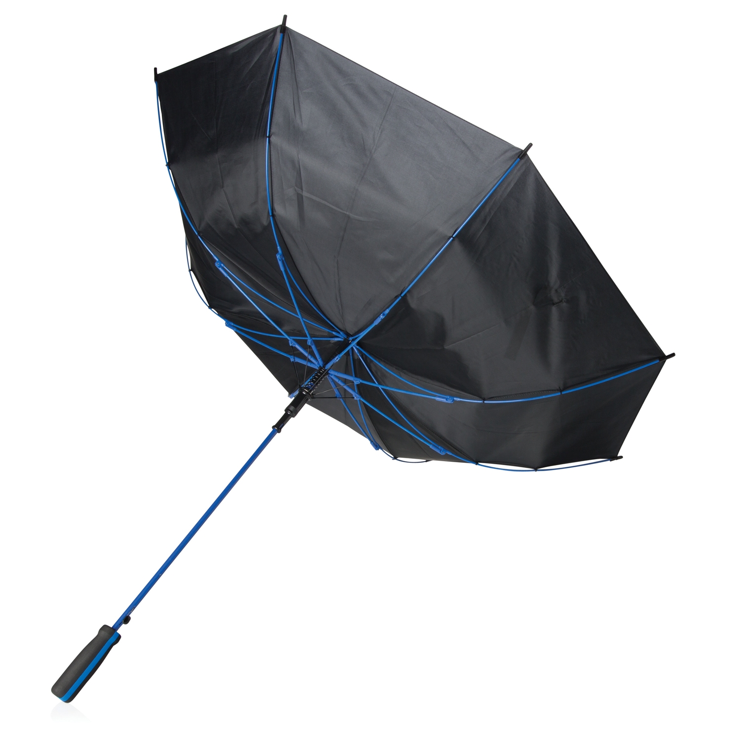 Зонт-трость из стекловолокна, d103 см , синий; черный, стекловолокно