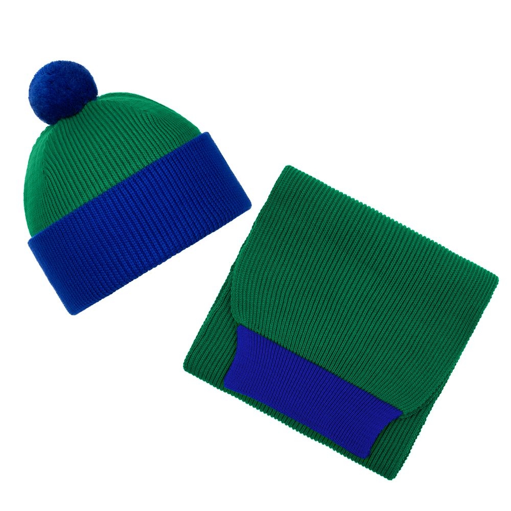 Набор Snappy, зеленый с синим, зеленый, акрил 100%; микрогофрокартон
