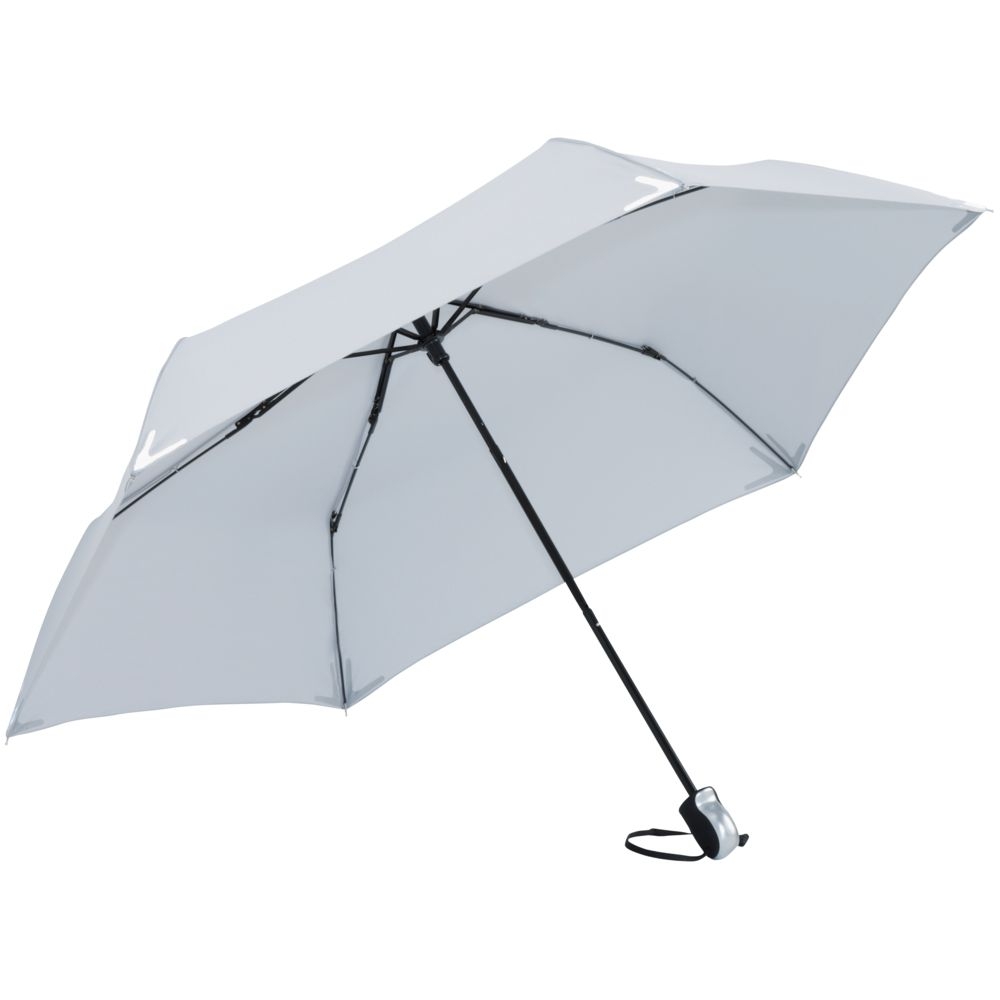 Зонт складной Safebrella, серый, серый, купол - эпонж; каркас - стеклопластик, сталь; ручка - пластик