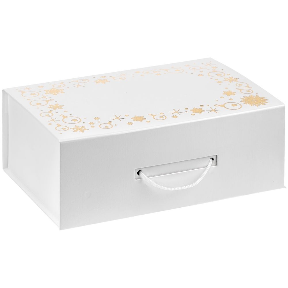 Коробка New Year Case, белая, белый, картон