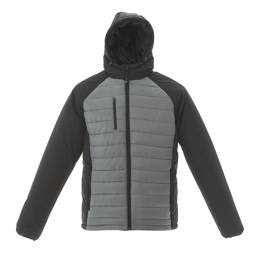 Куртка мужская "TIBET", серый/чёрный, S, 100% нейлон, 200  г/м2, серый, черный, основная ткань:  100% нейлон 20d рукава и капюшон: 100% полиэстер 320t подкладка: 100% полиэстер 210t наполнитель: 100% полиэстер, 200  г/м2