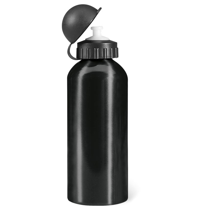 Бутылка спортивная, черный, металл / нержавеющая сталь