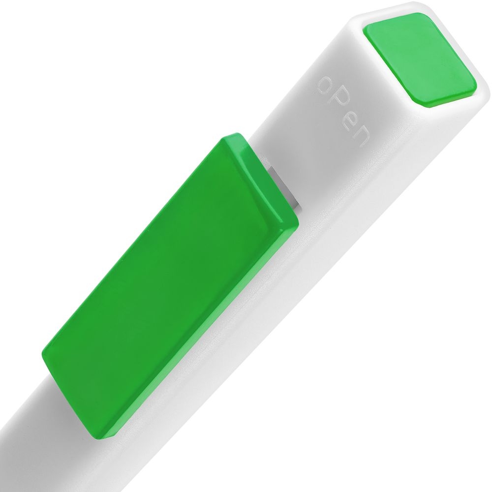 Ручка шариковая Swiper SQ, белая с зеленым, зеленый, белый