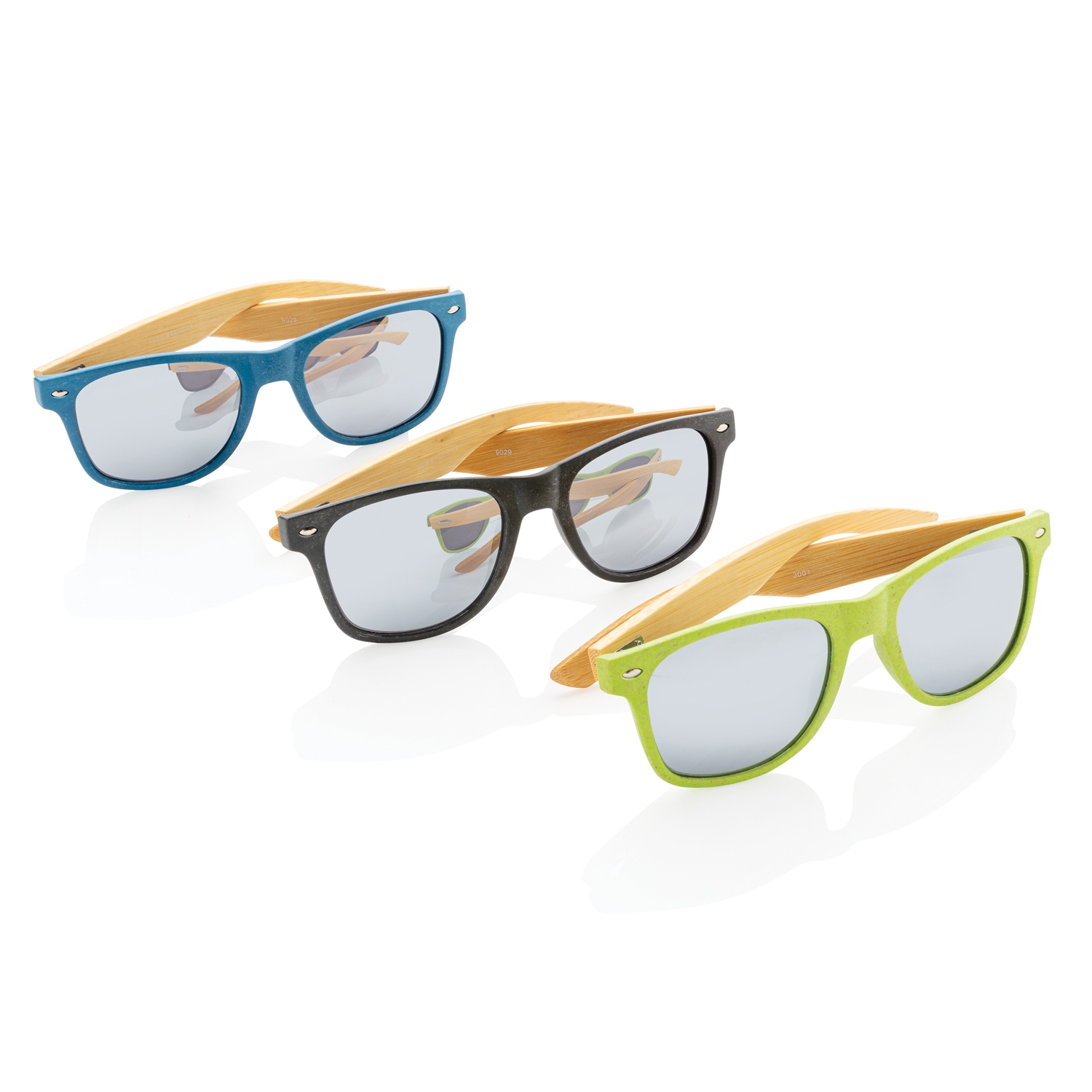Солнцезащитные очки Wheat straw с бамбуковыми дужками, зеленый, бамбук; волокно пшеничной соломы