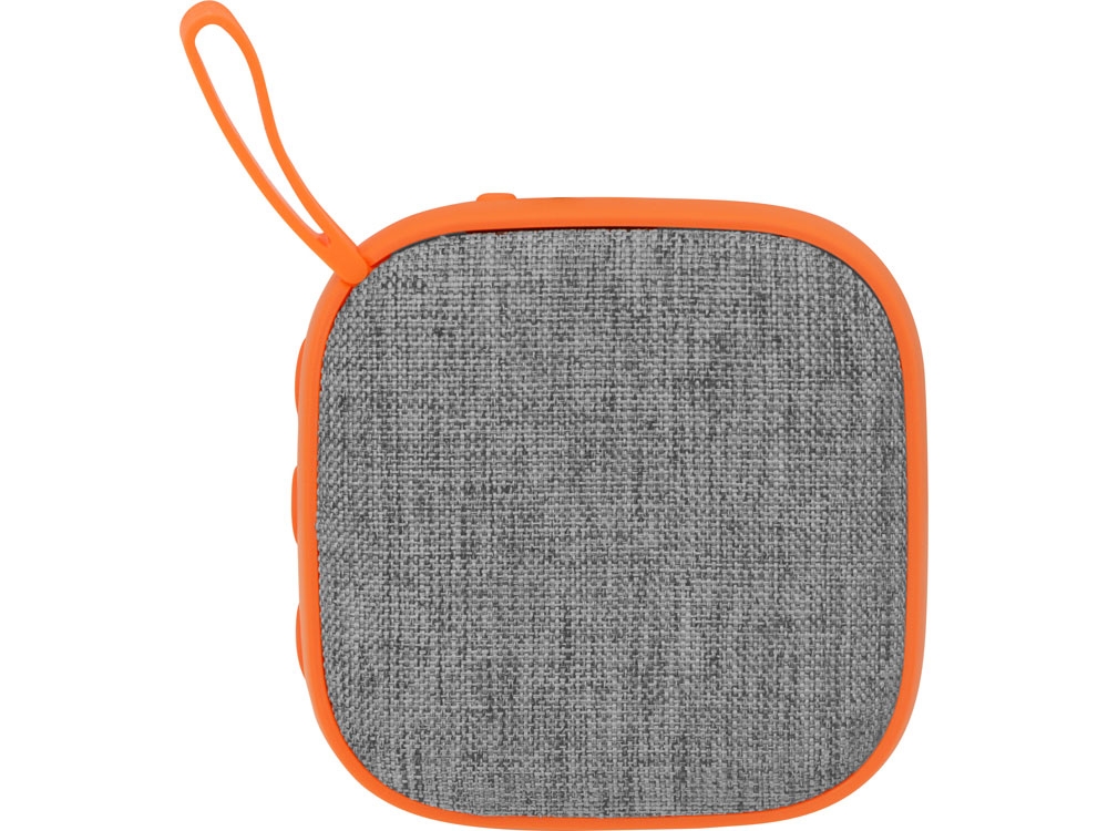 Портативная колонка «Arietta», серый, оранжевый, полиэстер, soft touch