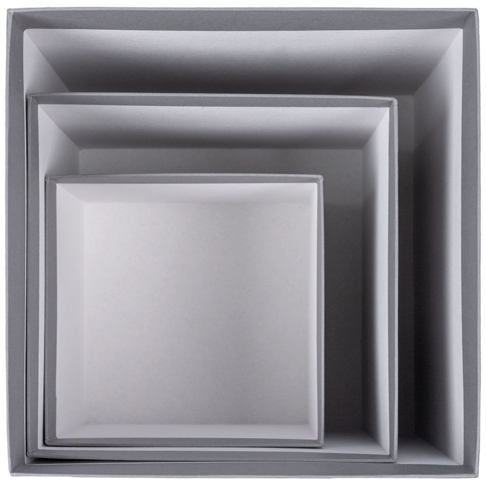 Коробка Cube, M, серая, серый, картон