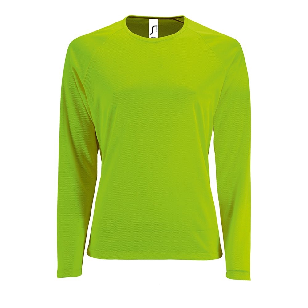 Футболка с длинным рукавом Sporty LSL Women, зеленый неон, зеленый, полиэстер 100%, плотность 140 г/м²