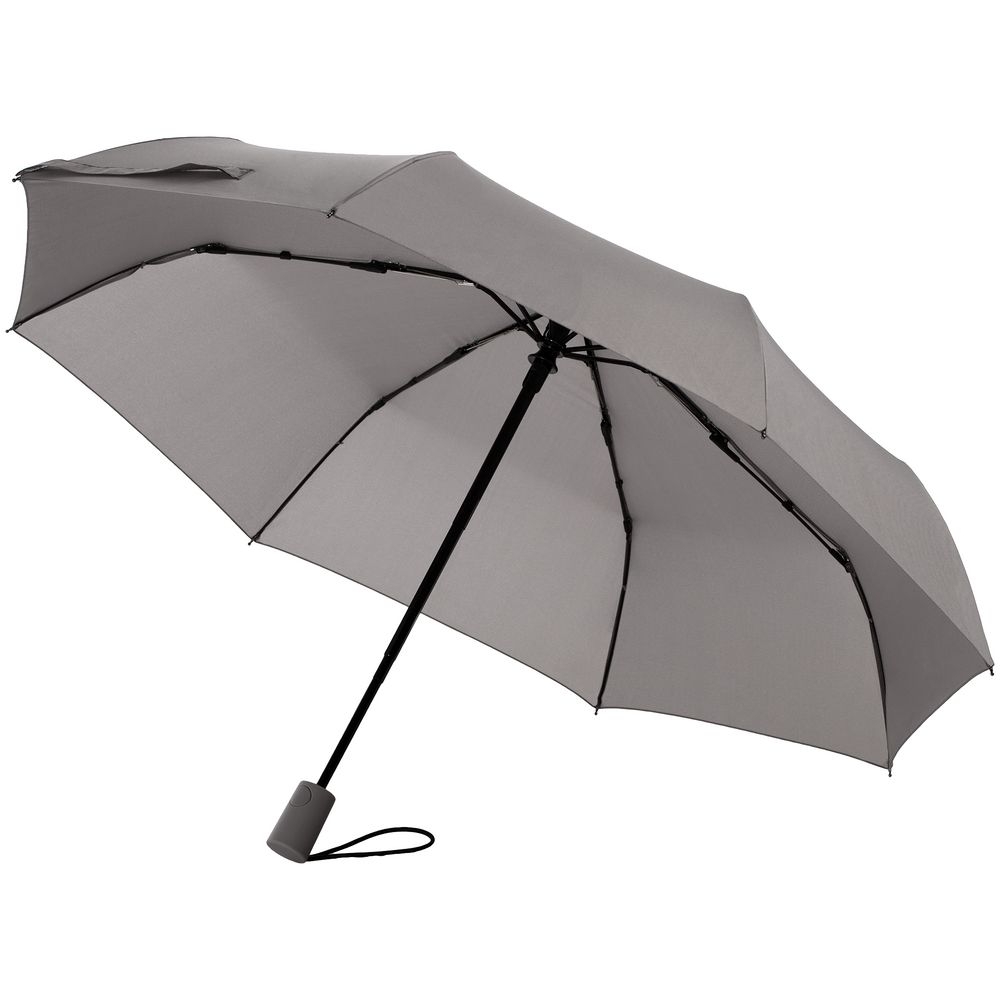 Зонт складной Hard Work с проявляющимся рисунком, серый, серый