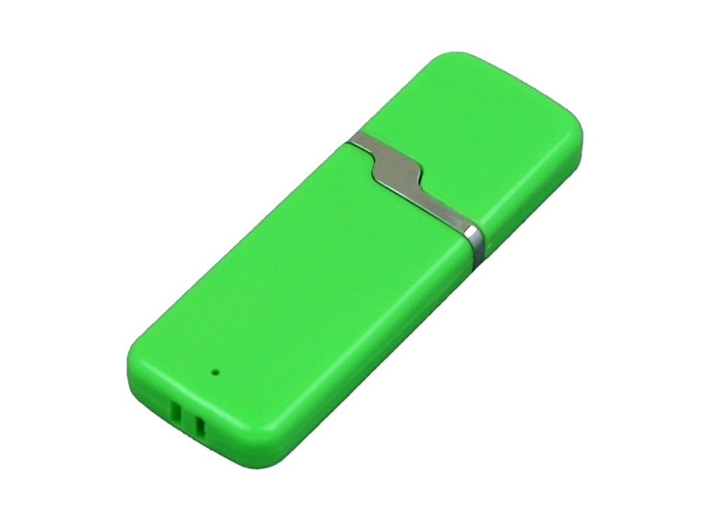 USB 2.0- флешка на 16 Гб с оригинальным колпачком, зеленый, пластик