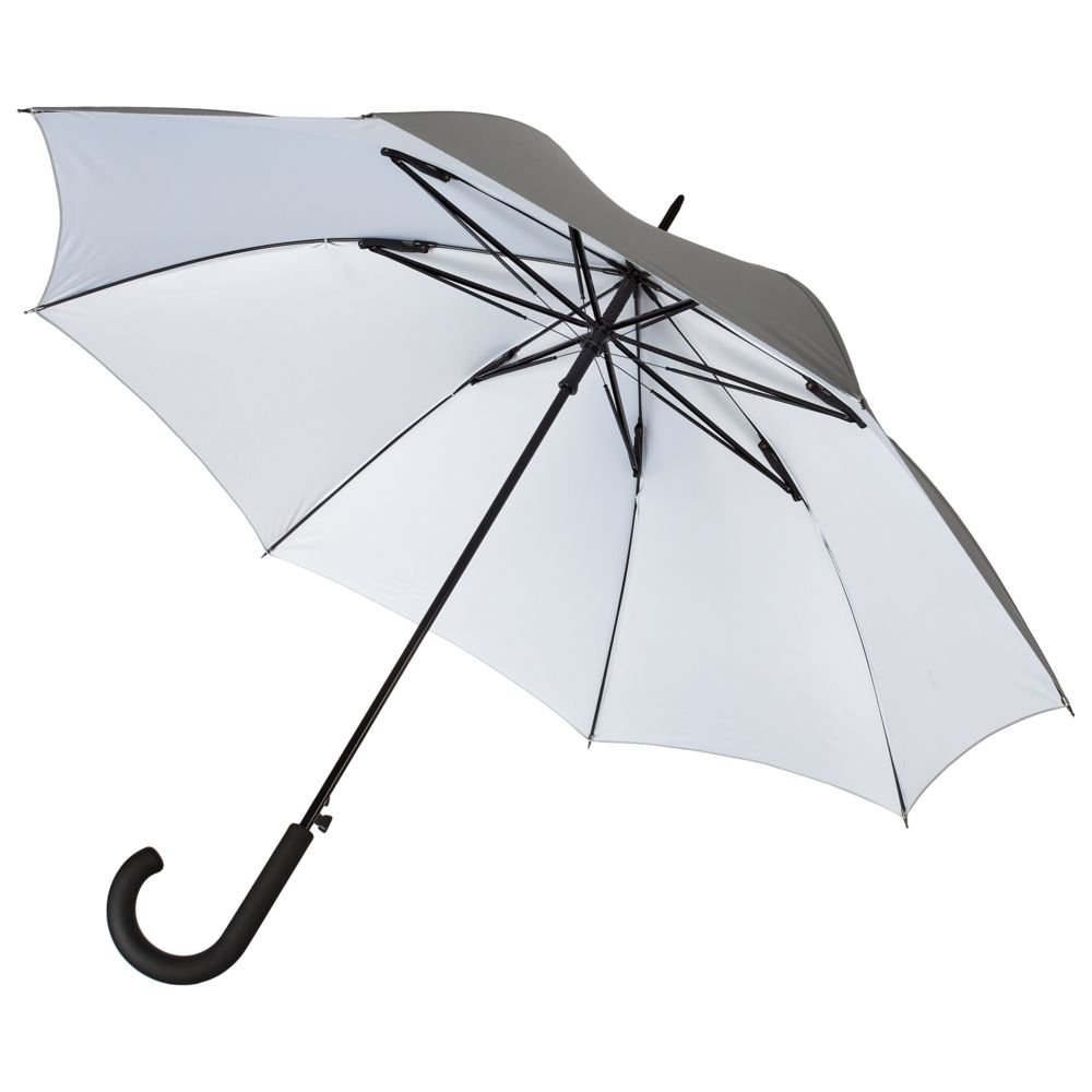 Зонт-трость Wind, серебристый, серебристый, пластик