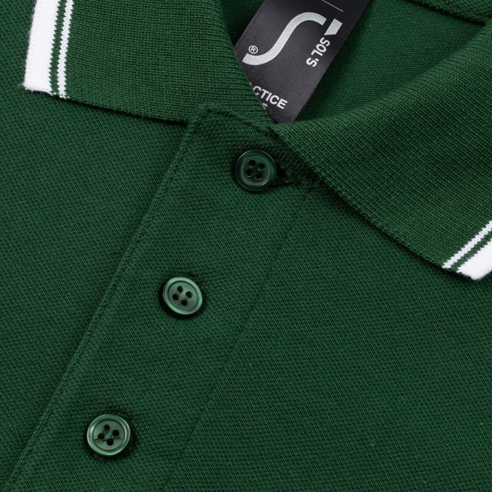 Рубашка поло мужская с контрастной отделкой Practice 270, зеленый/белый, зеленый, белый, хлопок