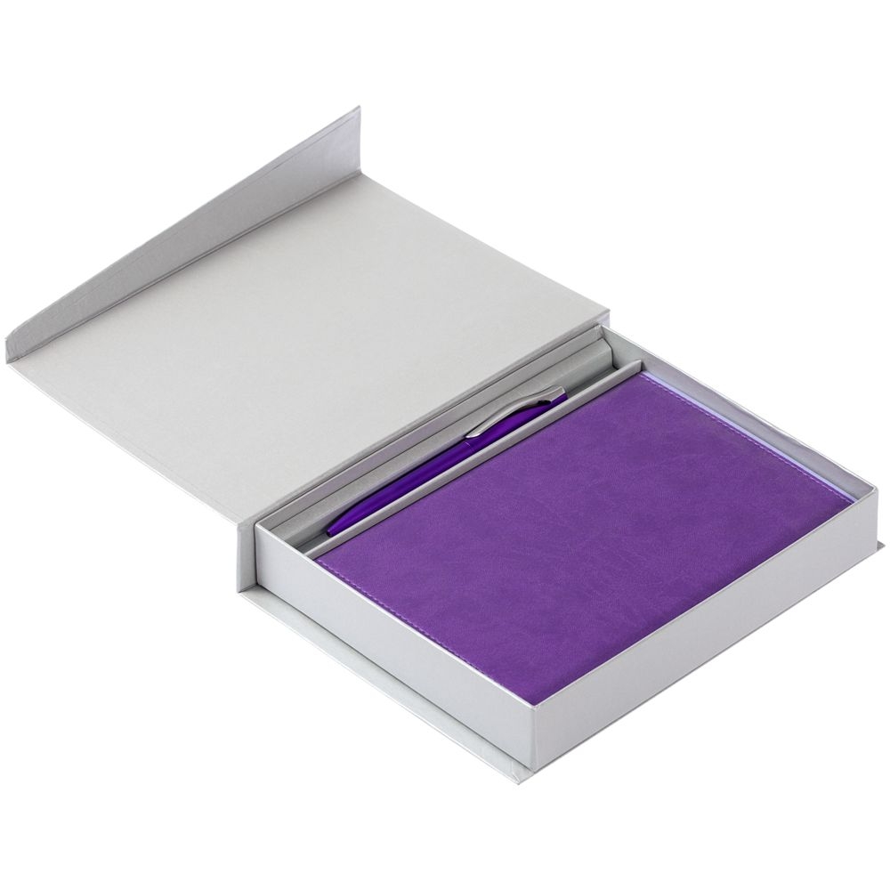 Коробка Duo под ежедневник и ручку, серая, серый, картон