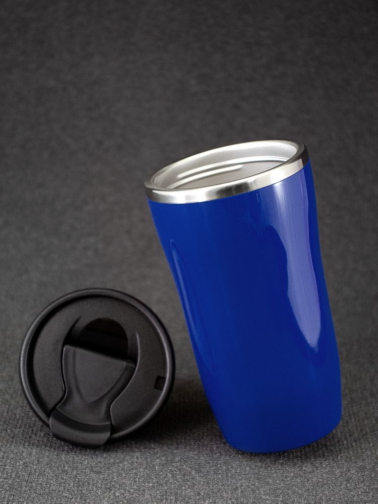 Термостакан Underway, синий, синий, корпус - пластик, внутренняя колба - нержавеющая сталь; крышка