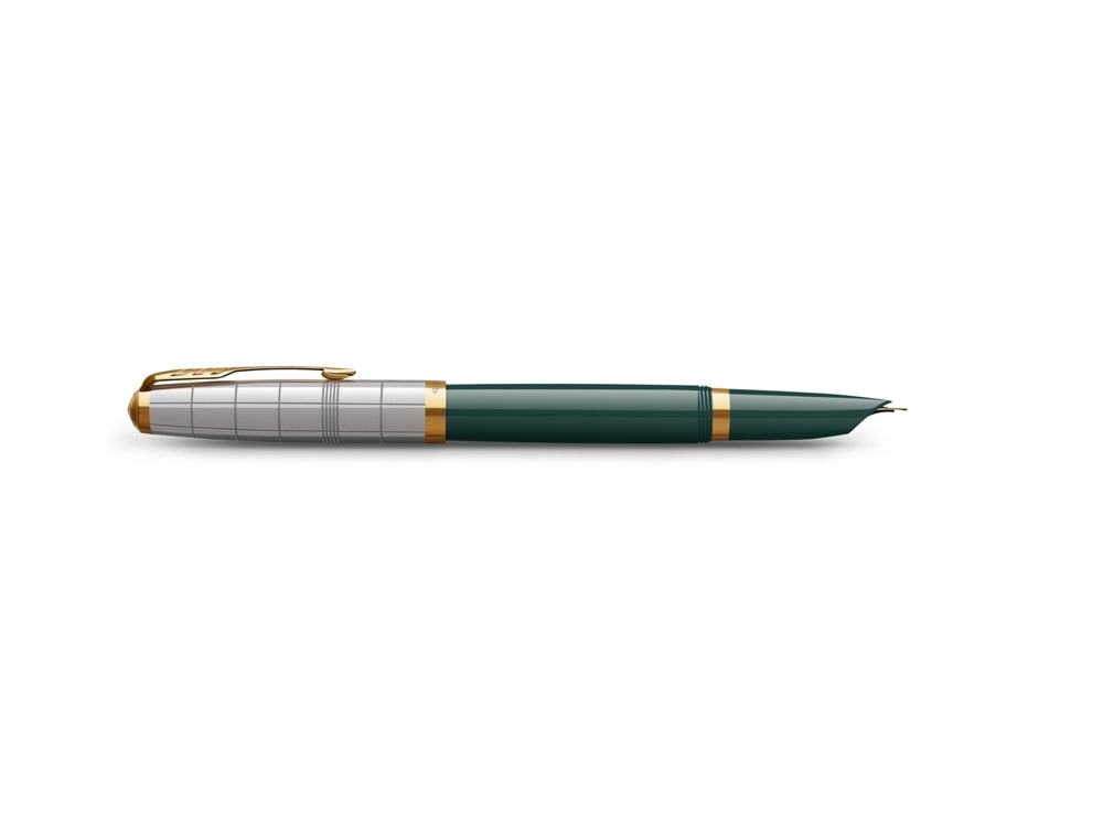 Ручка перьевая Parker 51 Premium, F, зеленый, желтый, серебристый, металл