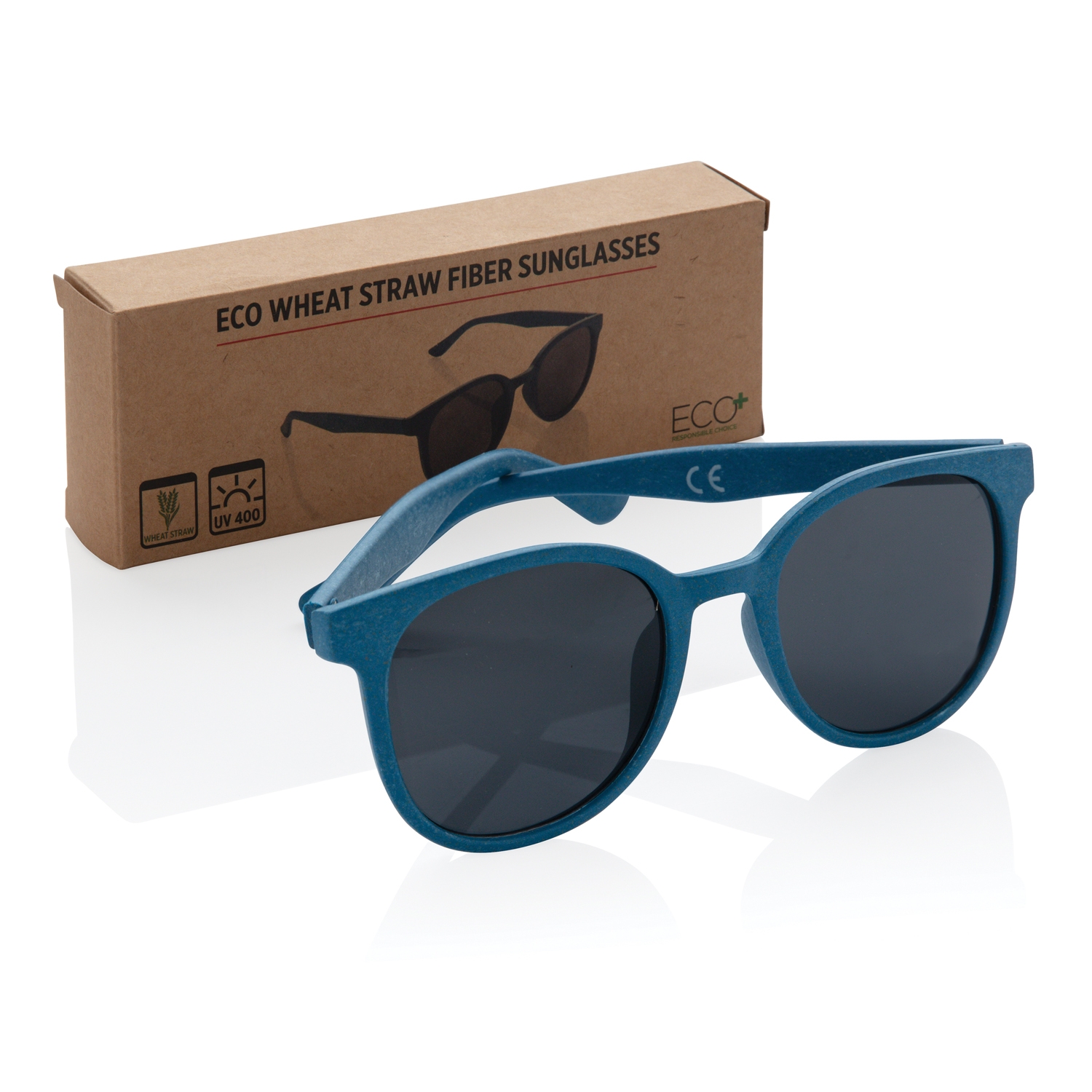 Солнцезащитные очки ECO, синий, волокно пшеничной соломы; pp